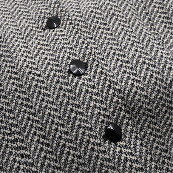 JAEGER Vintage Cropped Blazer Black/White Herringbone Cashmere/Wool Blend US 8 - Picture 9 of 12